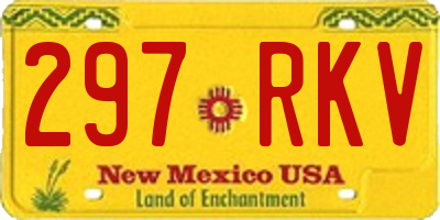 NM license plate 297RKV