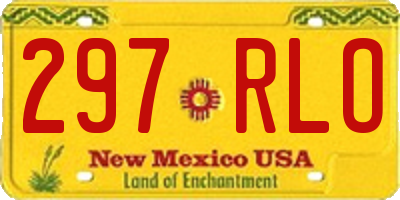 NM license plate 297RLO