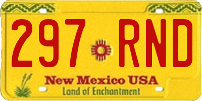 NM license plate 297RND