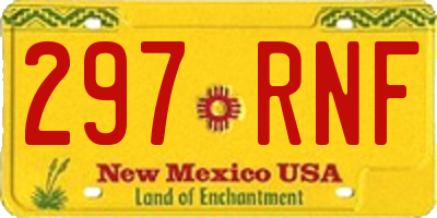 NM license plate 297RNF