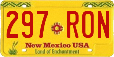 NM license plate 297RON