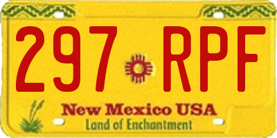 NM license plate 297RPF