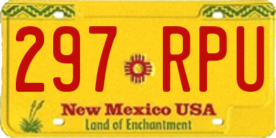 NM license plate 297RPU