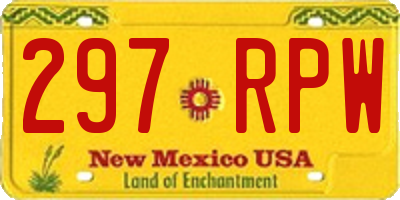 NM license plate 297RPW