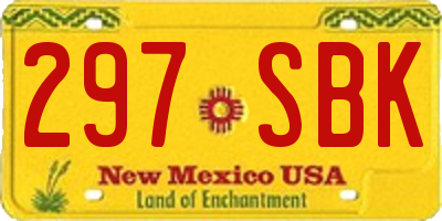 NM license plate 297SBK