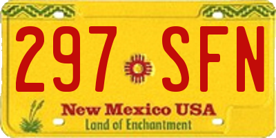 NM license plate 297SFN