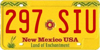 NM license plate 297SIU