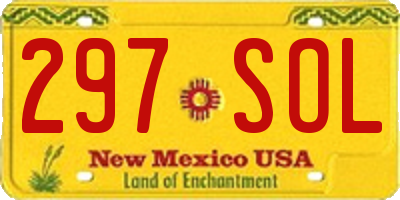 NM license plate 297SOL