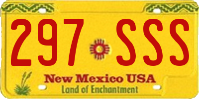 NM license plate 297SSS