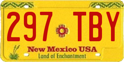 NM license plate 297TBY