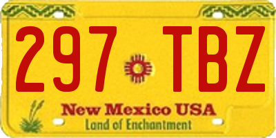 NM license plate 297TBZ