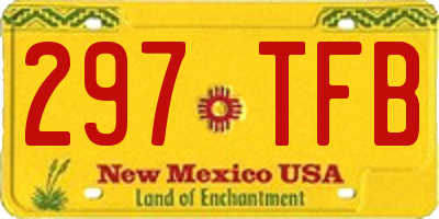 NM license plate 297TFB