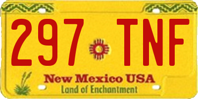 NM license plate 297TNF