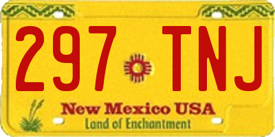 NM license plate 297TNJ
