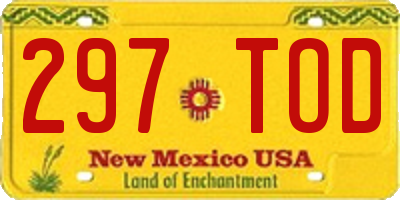 NM license plate 297TOD