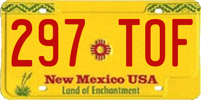NM license plate 297TOF