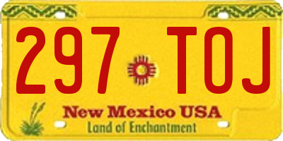 NM license plate 297TOJ