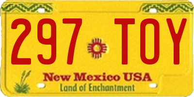 NM license plate 297TOY