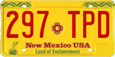 NM license plate 297TPD