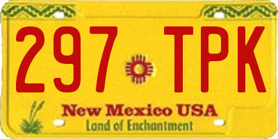 NM license plate 297TPK