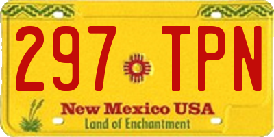 NM license plate 297TPN