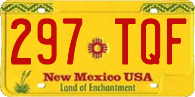 NM license plate 297TQF