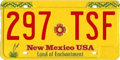 NM license plate 297TSF