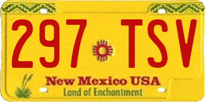 NM license plate 297TSV