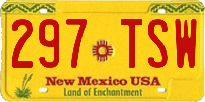 NM license plate 297TSW