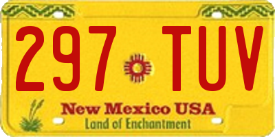 NM license plate 297TUV