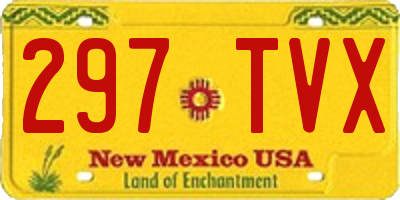 NM license plate 297TVX