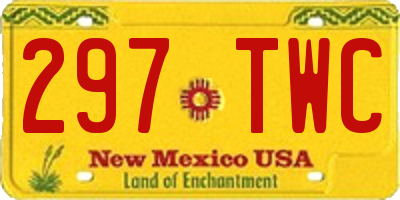 NM license plate 297TWC