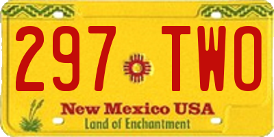 NM license plate 297TWO