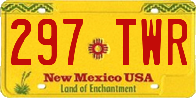 NM license plate 297TWR