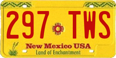 NM license plate 297TWS