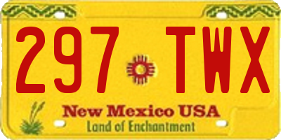 NM license plate 297TWX