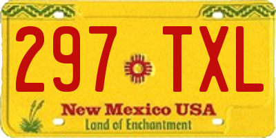 NM license plate 297TXL