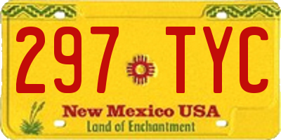 NM license plate 297TYC