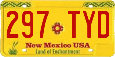 NM license plate 297TYD