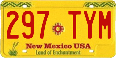 NM license plate 297TYM