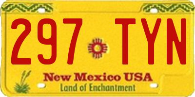 NM license plate 297TYN