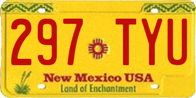 NM license plate 297TYU