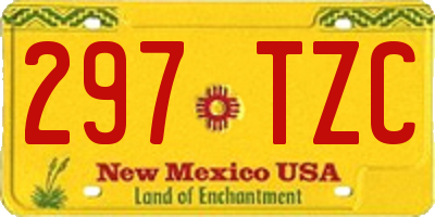 NM license plate 297TZC