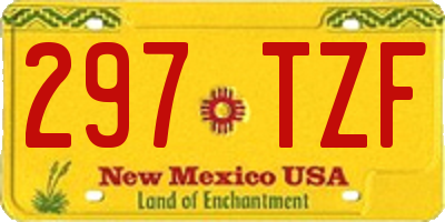 NM license plate 297TZF