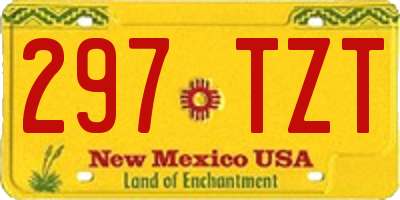 NM license plate 297TZT