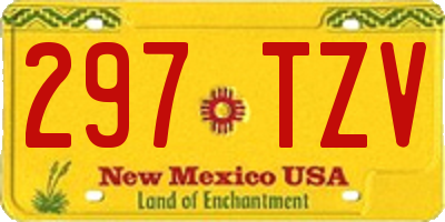 NM license plate 297TZV