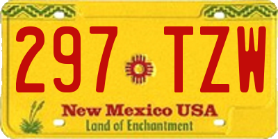 NM license plate 297TZW