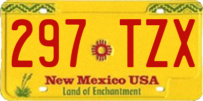 NM license plate 297TZX