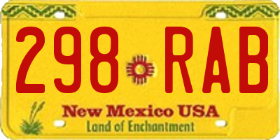 NM license plate 298RAB