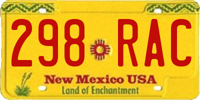 NM license plate 298RAC